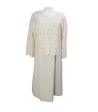 エル ELLE ワンピース セットアップ レーストップス ミモレ丈 JCEBD-05160 ノースリーブ 7分袖 フォーマル Vネック 38 M相当 ピンク /X