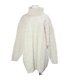 エスカーダ ESCADA マルガレイタ レイ MARGARETHA LEY ヴィンテージ ケーブルニット オーバーサイズ セーター ウールカシミヤ 長袖 タートルネック プルオーバー 厚手 38 日本サイズL相当 アイボリー /X