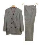 アクアスキュータム AQUASCUTUM グレンチェック ダブルブレスト 6B スーツ セットアップ ジャケット スラックス A6 グレー系