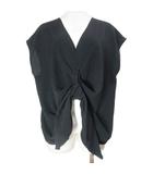 ザラ ZARA ブラウス カットソー プルオーバー フレンチスリーブ リボン Vネック S 165/84A 黒 ブラック /X