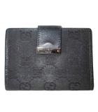 グッチ GUCCI 92274 パスケース カードケース 定期入れ 二つ折り GGキャンバス 黒 ブラック /X
