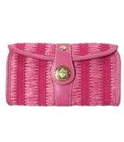 ケイトスペード KATE SPADE ラフィア レザー クラッチバッグ 鞄 ターンロック ピンク /X