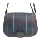 バーバリーズ Burberrys ヴィンテージ ショルダーバッグ チェック PVC キャンバス ネイビー系