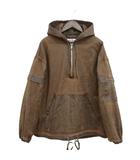 アクネ ストゥディオズ Acne Studios FN-MN-OUTW001122 Hooded Jacket アノラック パーカー レザー ロゴパッチ 美品 42 ブラウン