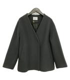 イエナ IENA MANTECO 21AW ウール ノーカラー コート ショート ミドル 38 チャコール