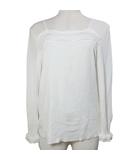 クレージュ courreges ニット レーヨン 長袖 レース プルオーバー スクエアネック 薄手 40 L相当 白 ホワイト /X