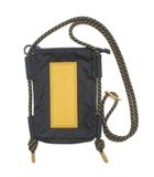 ハンター HUNTER トラベル リップストップ フォンポーチ ショルダーバッグ サコッシュ スマートフォン 斜め掛け ロゴ ラバーワッペン ブラック イエロー ユニセックス /X