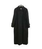 アクアスキュータム AQUASCUTUM 英国製 カシミヤ ステンカラー ロング コート リボンベルト付 ブラック
