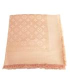 ルイヴィトン LOUIS VUITTON 402336 モノグラム ストール ショール 大判  シルク ウール ピンクベージュ系