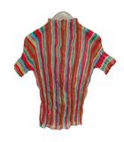 イッセイミヤケ ISSEY MIYAKE ホワイトレーベル IM42-FJ252 マルチストライプ プリーツ カットソー Tシャツ 半袖 2