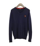 バーバリーブラックレーベル BURBERRY BLACK LABEL ウール カシミヤ ニット セーター Vネック 2 ネイビー