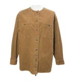 ユニクロ UNIQLO 25AW コーデュロイロングシャツジャケット ノーカラー S 茶 ブラウン 231-480318 /X