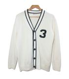 ザラ ZARA ニット カーディガン 長袖 Vネック 厚手 M 180/96A オフホワイト ネイビー /X