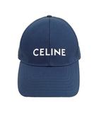 セリーヌ CELINE 2AUA1969P ロゴ ベースボール キャップ コットン L ネイビー 美品
