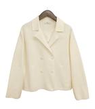 レキップヨシエイナバ L'EQUIPE YOSHIE INABA 26SS B5562KJK300 コットン ポリ ミラノリブ ニット ジャケット カーディガン 美品 38 オフホワイト