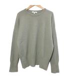 カシミヤニット セーター プルオーバー 長袖 クルーネック 大きいサイズ XL カーキ系 /X