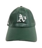 ニューエラ NEW ERA Atomos別注 920 オークランドアスレチックス ウェットレザー キャップ 美品 グリーン