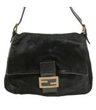 フェンディ FENDI ハラコ レザー マンマバケット ショルダーバッグ ブラック