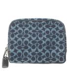 コーチ COACH ポーチ 小物入れ シグネチャー ウールチャーム  紺 ネイビー /X