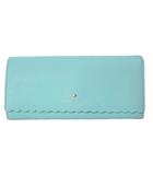 ケイトスペード KATE SPADE ロングウォレット 長財布 サフィアーノレザー 牛革 スカラップ 小銭入れあり ブルー系 /X