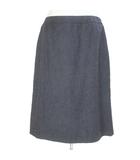 マックスマーラ MAX MARA 白タグ ウールアンゴラ混スカート バックフレア ひざ丈 ピンストライプ 42 L相当 チャコールグレー/X