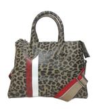 ジャンニキャリーニ GUM gianni chiarini PVC 2way ボストンバッグ ショルダーストラップ付き レオパード柄 斜め掛け 鞄 ブラウン系 /X
