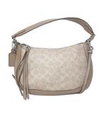 コーチ COACH 52577 サットン クロスボディ 2way ショルダーバッグ シグネチャー コーテッドキャンバス レザー 肩掛け 斜め掛け 鞄 タッセル チャーム ベージュ系 /X