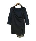 イッセイミヤケ ISSEY MIYAKE IM21JK016 チュール レイヤード ドレープ カットソー トップス 2 ブラック