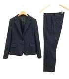 グリーンレーベルリラクシング ユナイテッドアローズ green label relaxing フォーマル ストライプ パンツ スーツ セットアップ ジャケット スラックス 美品 38 ネイビー
