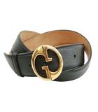 グッチ GUCCI 245884 214351 インターロッキングG バックル ベルト レザー 85 / 34 ブラック ゴールド