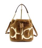 ジミーチュウ JIMMY CHOO JUNO S シアリング バケット ショルダーバッグ ボンボン ムートン