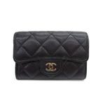 シャネル CHANEL AP0214 マトラッセ キャビアスキン カードケース クラシックフラップ コインケース