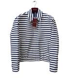グッチ GUCCI 837918 GGコットンジャガード ボーダー ジップジャケット 46 ブルゾン エンボス