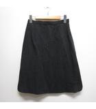 ミラショーン mila schon ストライプ柄 台形 スカート 40 チャコールグレー 裏地付き 日本製