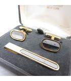クリスチャンディオール Christian Dior カフス タイピン ネクタイピン セット ロゴ ゴールド色 × シルバー色 ケース付き ☆AA★