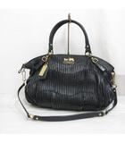 コーチ COACH 16264 マディソンギャザー 2WAY ショルダー ハンド バッグ レザー 黒 ブラック 裏地付き