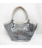 カシュカシュ cache cache スパンコール装飾 トート バッグ シルバー ゴールド 裏地付き