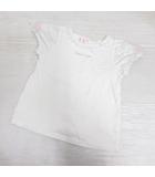 半袖 フリル カットソー Tシャツ 100 白 ホワイト パフスリーブ チュール リボン 子供服