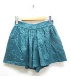 アズールバイマウジー AZUL by moussy 花柄 ショート パンツ キュロット S グリーン バックゴム 裏地付き