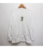 チャオパニック CIAOPANIC 長袖 クルーネック Tシャツ フォトプリント L 白 ホワイト ロンT カットソー