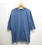 ニコアンド Niko and.. オーバーサイズ 五分袖 Tシャツ カットソー 3/M ブルー 青