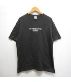 ホームグロウン HOMEgrown 半袖 クルーネック Tシャツ L チャコール 英字刺繍 カットソー