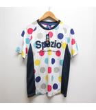  スパッツィオ SPAZIO BENE A DESIGN フットサル プラクティス シャツ S 白 ホワイト 半袖 ドット柄 GE-0357 タグ付き