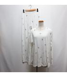 ジェラートピケ gelato pique ルームウェア 上下 セットアップ 牛柄 F 白 ホワイト 長袖 動物 アニマル パジャマ 部屋着