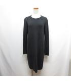 23区 オンワード樫山 切替え ニット ワンピース 38 チャコールグレー 長袖 ウール カシミヤ タグ付き