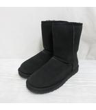 アグ オーストラリア UGG australia 5825 W CLASSIC SHORT クラシック ショート ムートン ブーツ 24cm 黒 ブラック 靴 シューズ シープスキン 箱付き