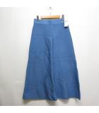 ジーユー GU フレア ミディ ニット スカート L ブルー タグ付き