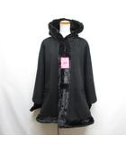 レディ Rady フーデッド ポンチョ コート S 黒 ブラック フェイクファー装飾 ホックボタン タグ付き