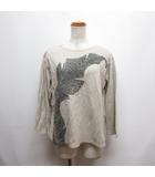 ヨーガンレール JURGEN LEHL 長袖 Tシャツ カットソー M ベージュ リーフ刺繍