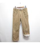 フラボア FRAPBOIS ダウブルウエスト コーデュロイ パンツ 0 ベージュ 総柄 裾折返しストライプ柄